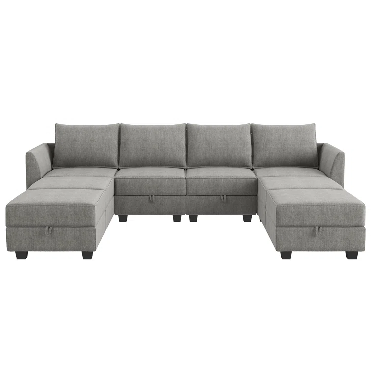 U shaped Sleeper Sectional Modular Sectional Sofa with Chaise
