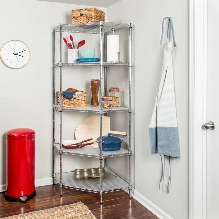 4-Tier Metal Height-Adjustable Shelving Unit (26" W x 72" H x 18" D)