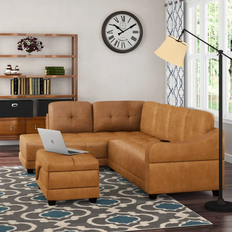 Gioia 3 - Piece Faux Leather Sectional