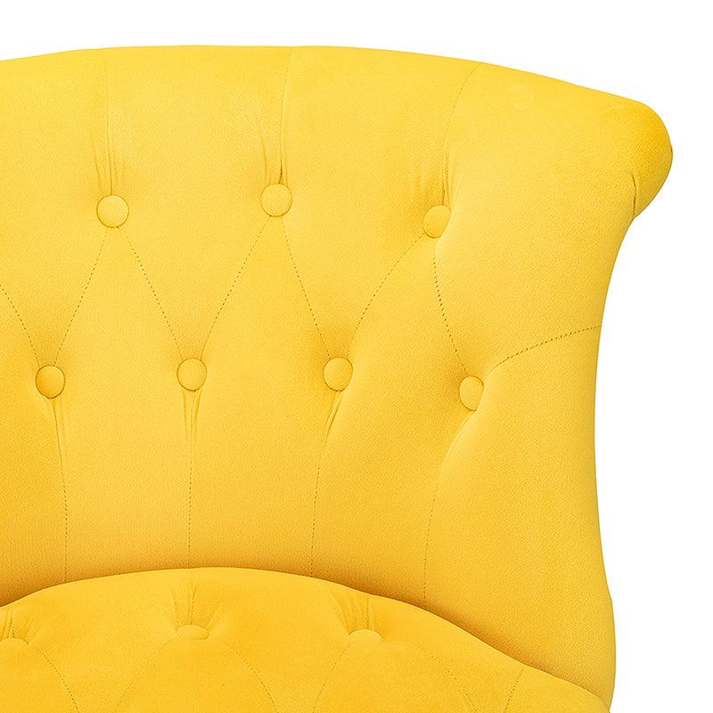 Elegantly Curved Jonnie Tufted Vanity Stool