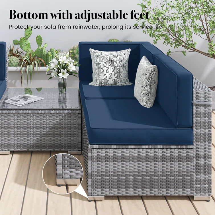 Delphene 6 - Person Outdoor Seating Group with Cushions