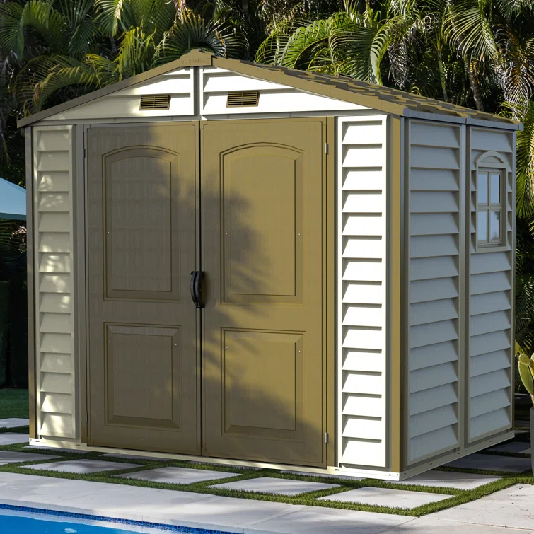 8 ft. W x 5.5 ft. D Plastic Storage Shed