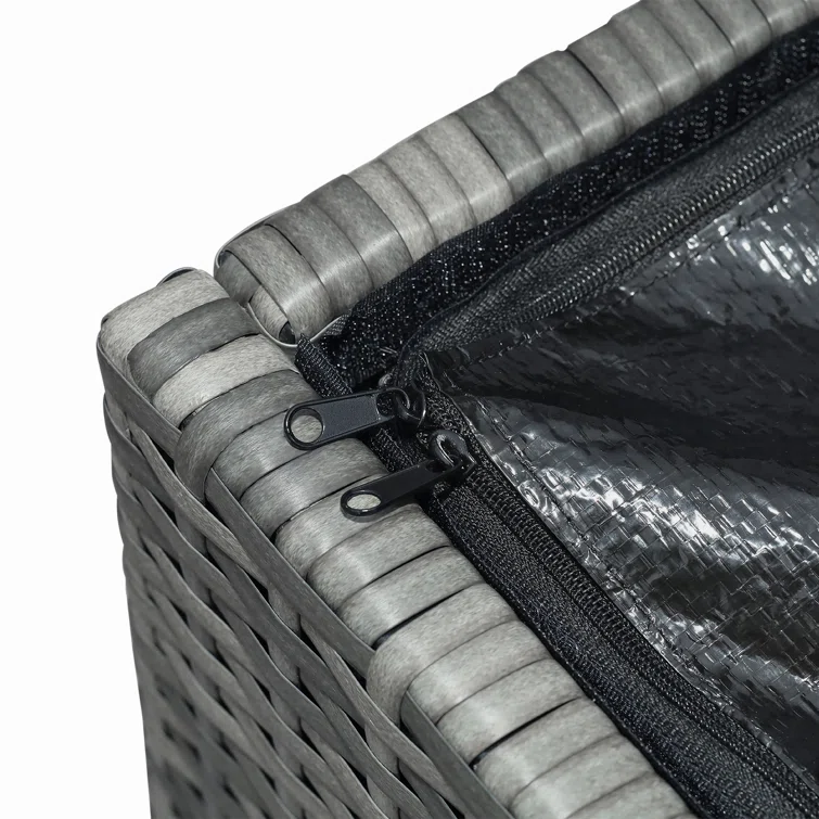 Teamson 55'' W 154 Gallons Water Resistant Wicker Deck Box in Gray