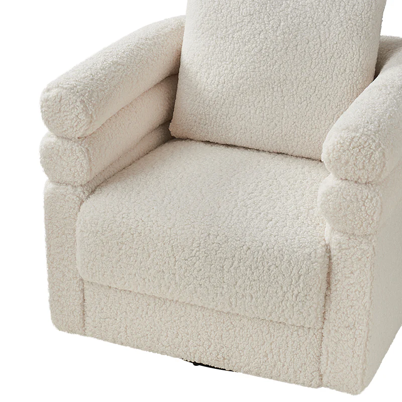 Benita 360-Degree Swivel Chair in Chenille Fabric with a Plush Pillow