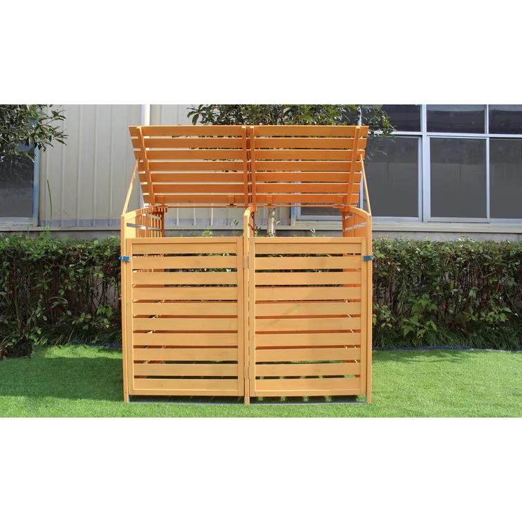 5 ft. W x 5 ft. D Solid Wood Garbage Shed
