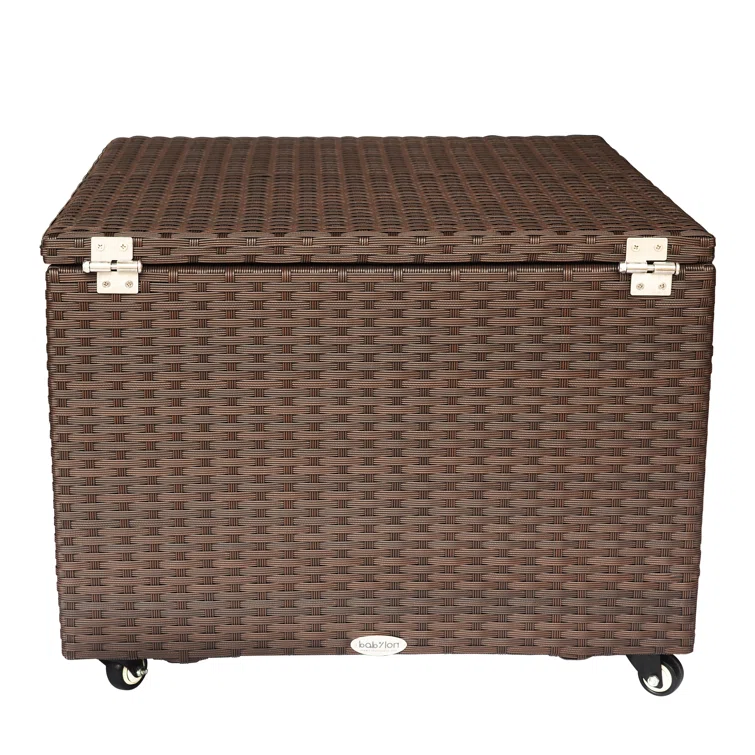 ATR Arttoreal 22.4'' W 22 Gallons Water Resistant Wicker Deck Box with Wheels in Brown