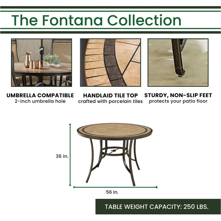 Mikenzy Round 6 - Person 56'' Long Bar Height Dining Set