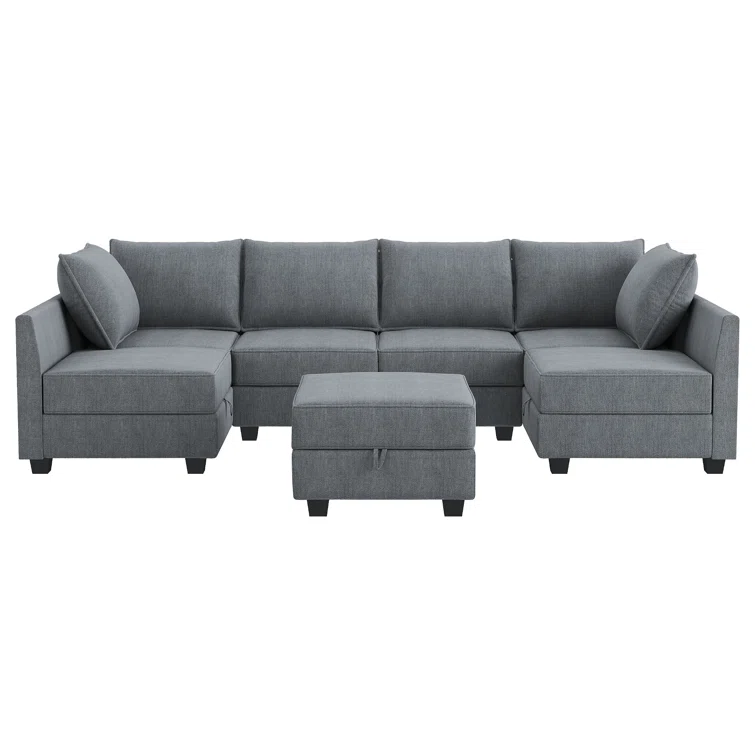 Nikitas U shaped Modular Sectional Sofa with Reversible Chaise