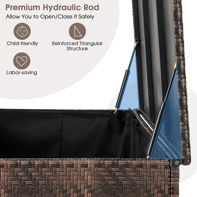 Costway 52'' W 96 Gallons Water Resistant Deck Box