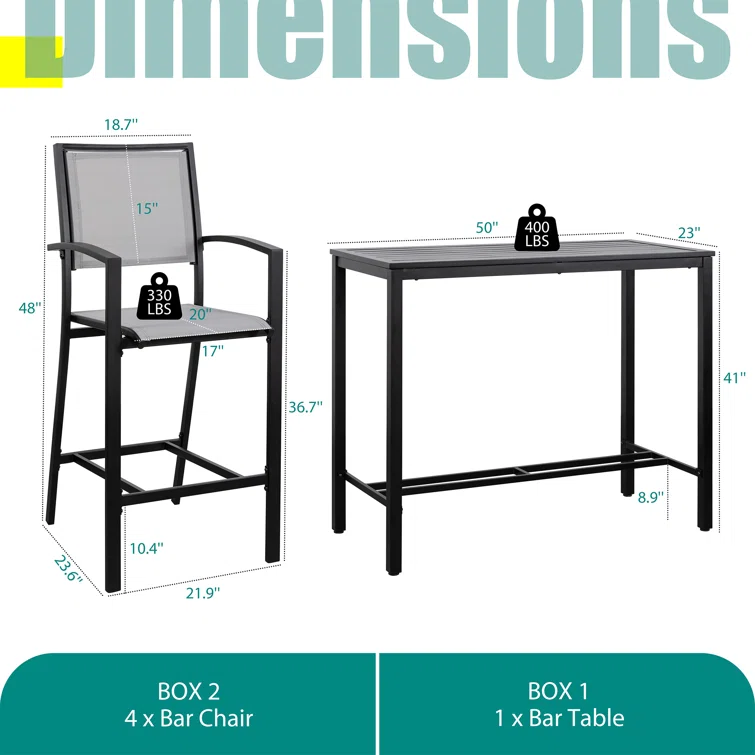 Zaye 4 - Person Rectangular Outdoor Dining Set