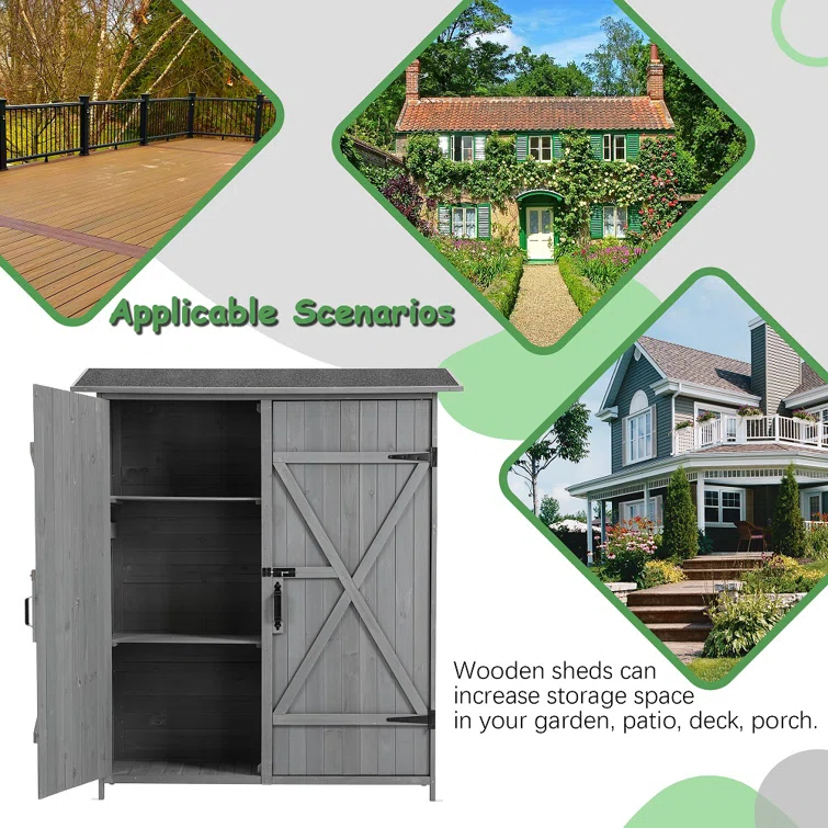 5 ft. W x 2 ft. D Wood Lean-to Tool Shed