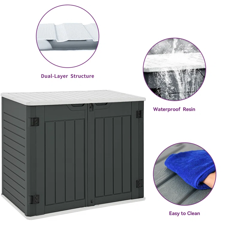 4.25 ft. W x 2.4 ft. D Resin Horizontal Storage Shed