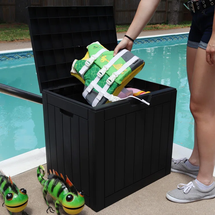 Ebern Designs 22'' W 32 Gallons Water Resistant Lockable Deck Box