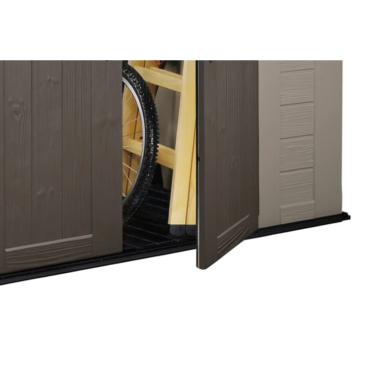Keter Factor 8x11 ft. Durable Resin Outdoor Storage Shed With Floor and Double Doors for Garden Patio Furniture and Tools