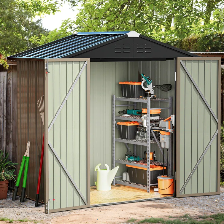 Outdoor 6 ft. W x 4 ft. D Metal Storage Shed