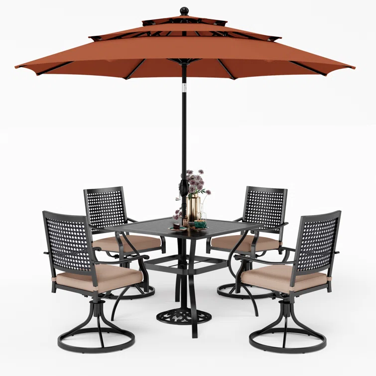 Alyah 4 - Person Square Outdoor Dining Set with Cushions