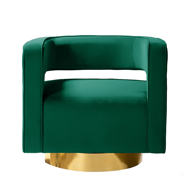 Agata Velvet Swivel Barrel Armchair