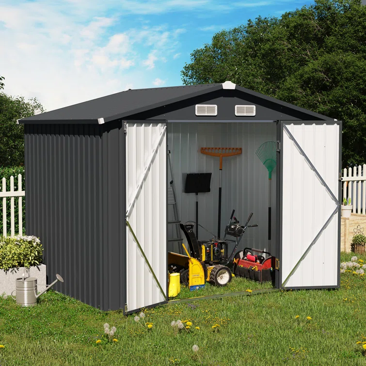 Nahjae 8 Ft. W X 6 Ft. D Metal Storage Shed