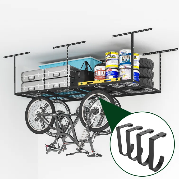 Maryorie Steel Height -Adjustable Ceiling Mounted Rack