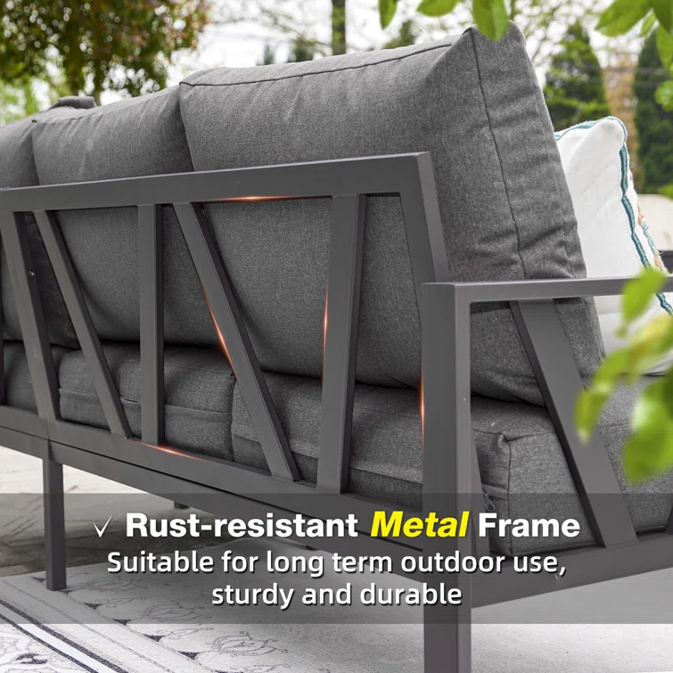 Aashriya 5 - Person Outdoor Seating Group with Cushions