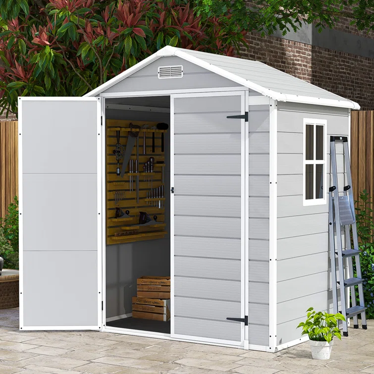 6 ft. W x 4 ft. D Plastic Storage Shed