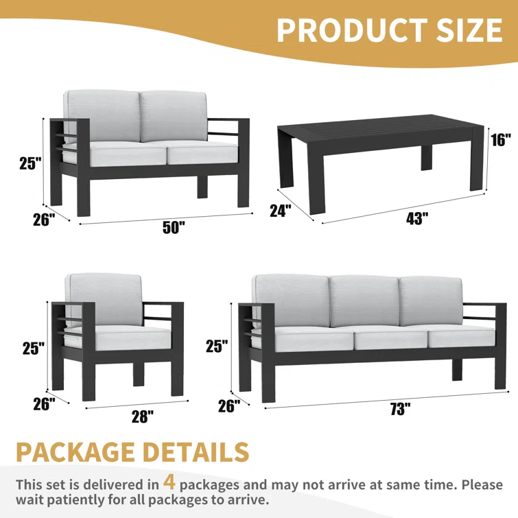 Bivon 7 - Person Outdoor Seating Group with Cushions