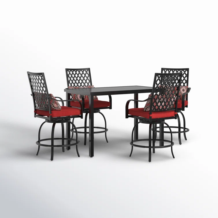 Alyne 4 - Person Rectangular Outdoor Dining Set with Cushions
