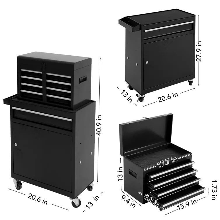 Boaman 5-Drawer Steel Combination Rolling Tool Chest Set