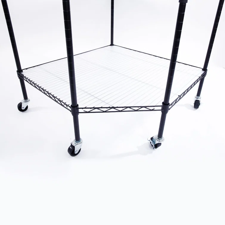 Wolfgram 27'' W Metal Height -Adjustable Shelving Unit with Wheels