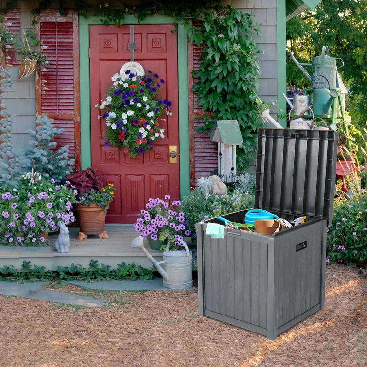 Winado 22'' W 51 Gallons Water Resistant Plastic Deck Box