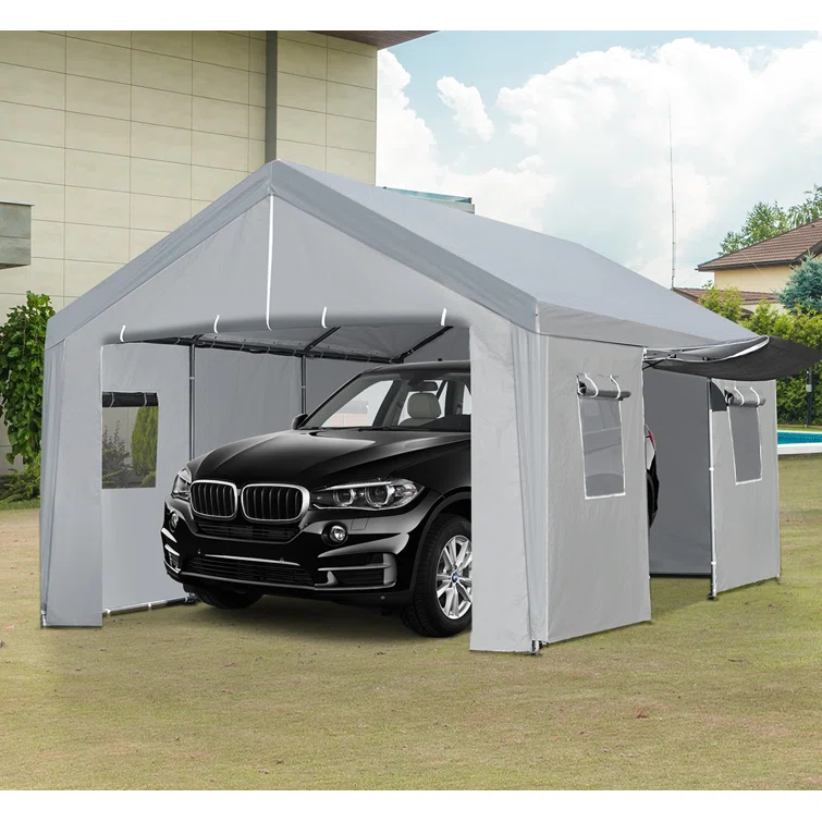 10 ft. W x 20 ft. D Metal Portable Garage Shed
