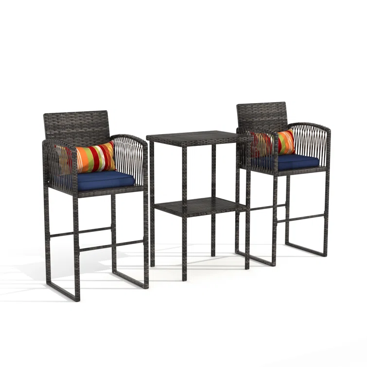 Virgolino 2 - Person Square Outdoor Dining Set with Cushions