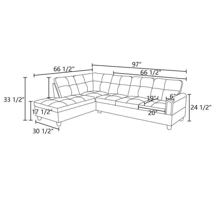 Renford 2 - Piece Faux Leather Sectional
