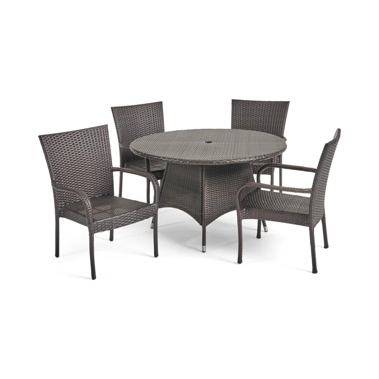 Hampartsum 4 - Person Round Outdoor Dining Set