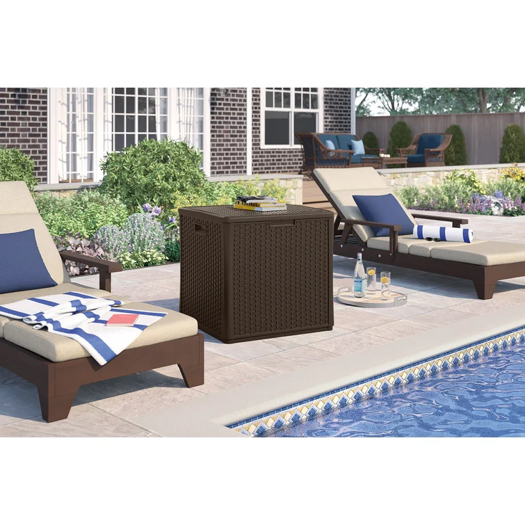 Suncast 26.75'' W 60 Gallons Water Resistant Resin Lockable Deck Box