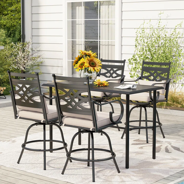 Alyne 4 - Person Rectangular Outdoor Dining Set with Cushions