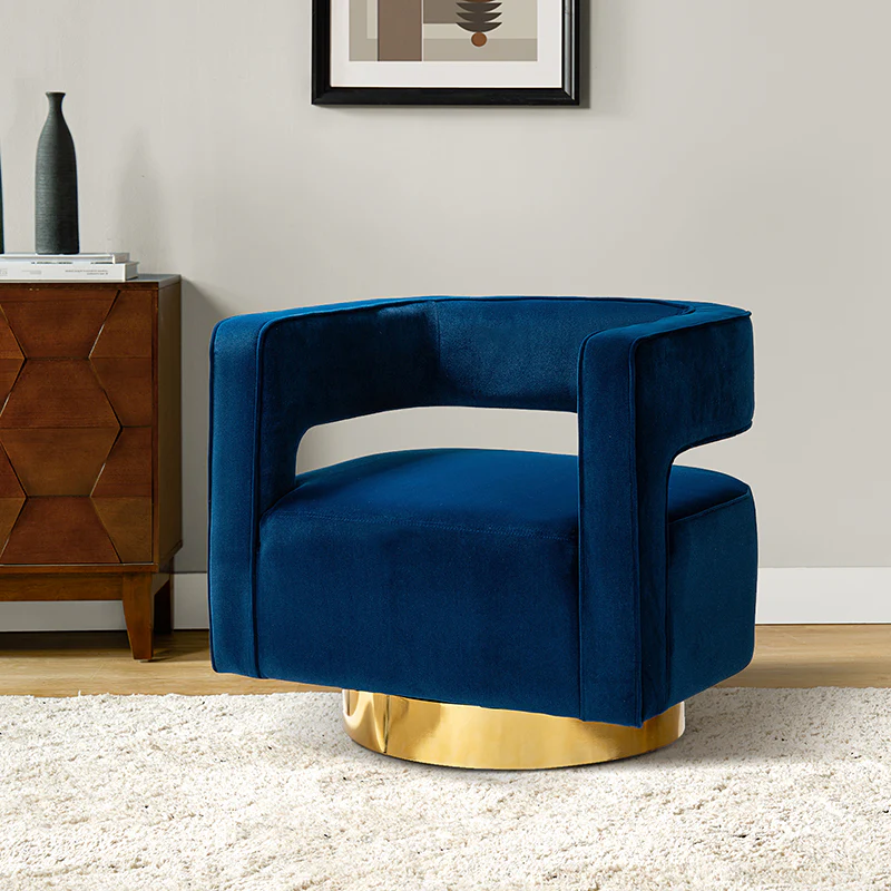 Agata Velvet Swivel Barrel Armchair