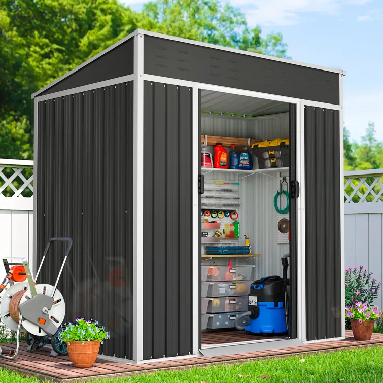 Color 6 ft. W x 4 ft. D Metal Storage Shed