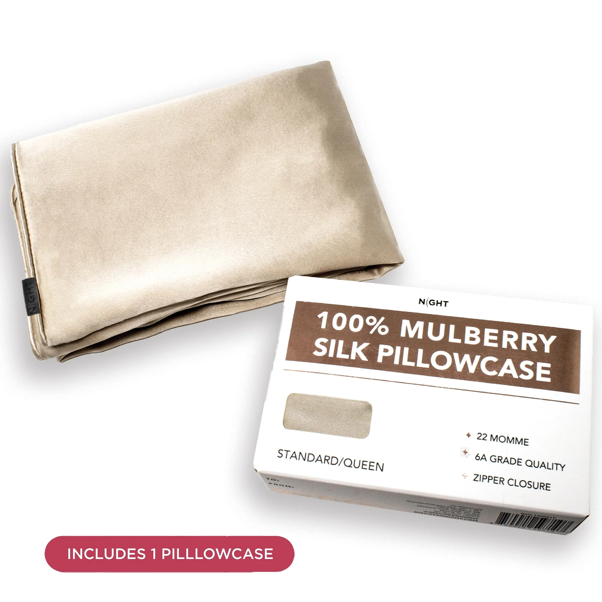 NIGHT 22 Momme 100% Mulberry Silk Pillowcase