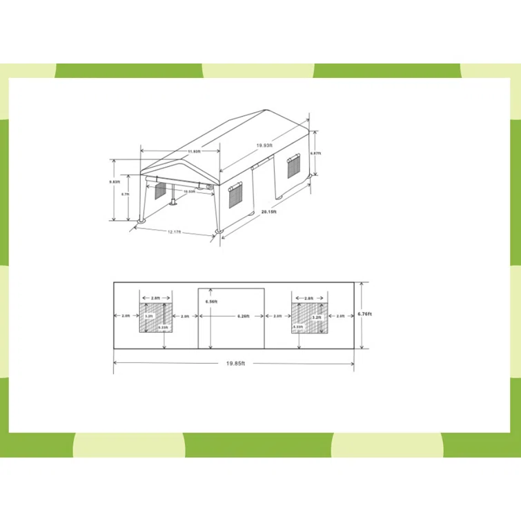 10 ft. W x 20 ft. D Polypropylene and Iron Garage Shed