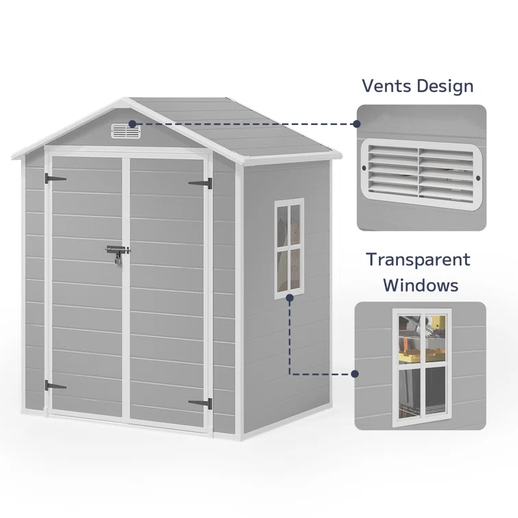 6 ft. W x 4 ft. D Resin Storage Shed