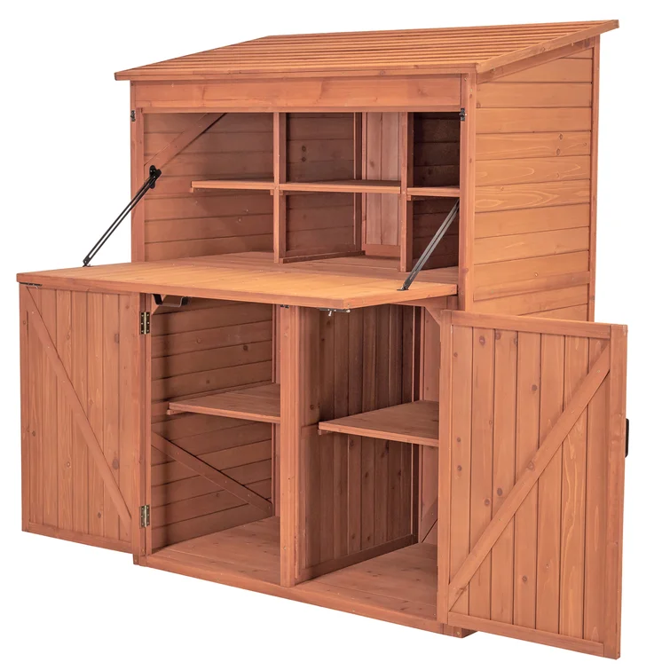 4 ft. W x 2 ft. D Solid Wood Lean-To Storage Shed