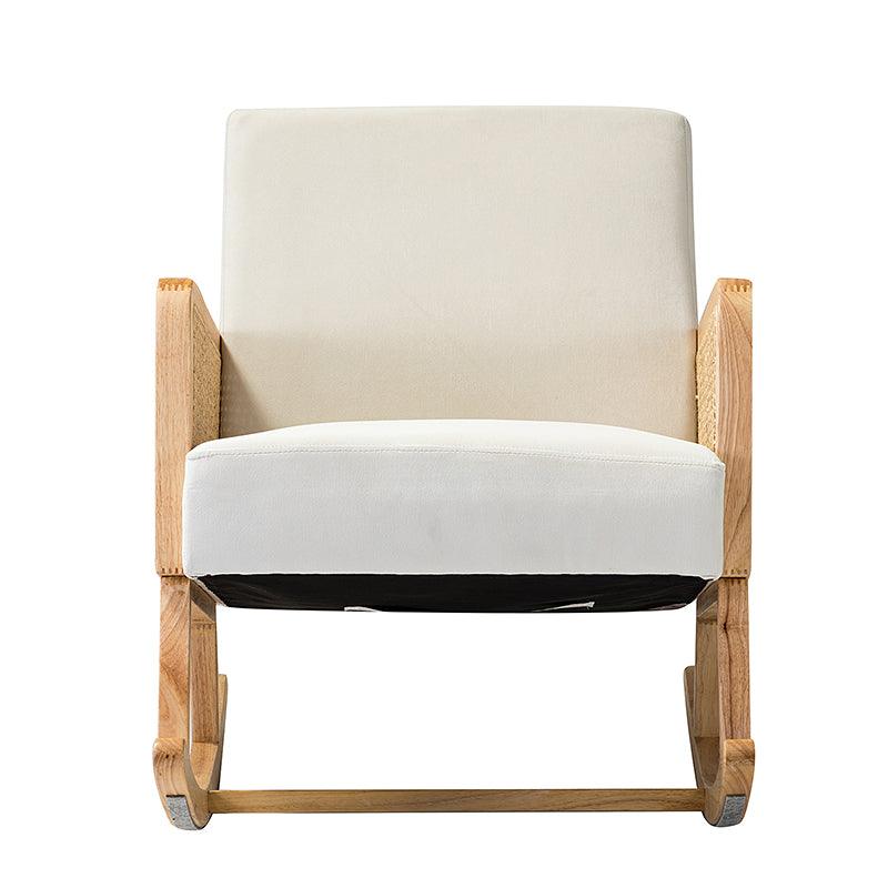 Yamat Velvet Rocking Armchair with Cane Arms