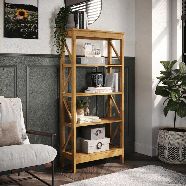 Louissaint 31.50'' W Solid Wood Shelving Unit