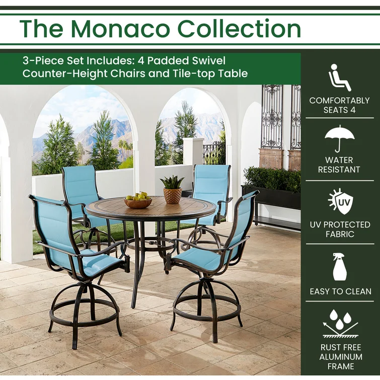 Sefrou Round Outdoor Dining Set with Cushions