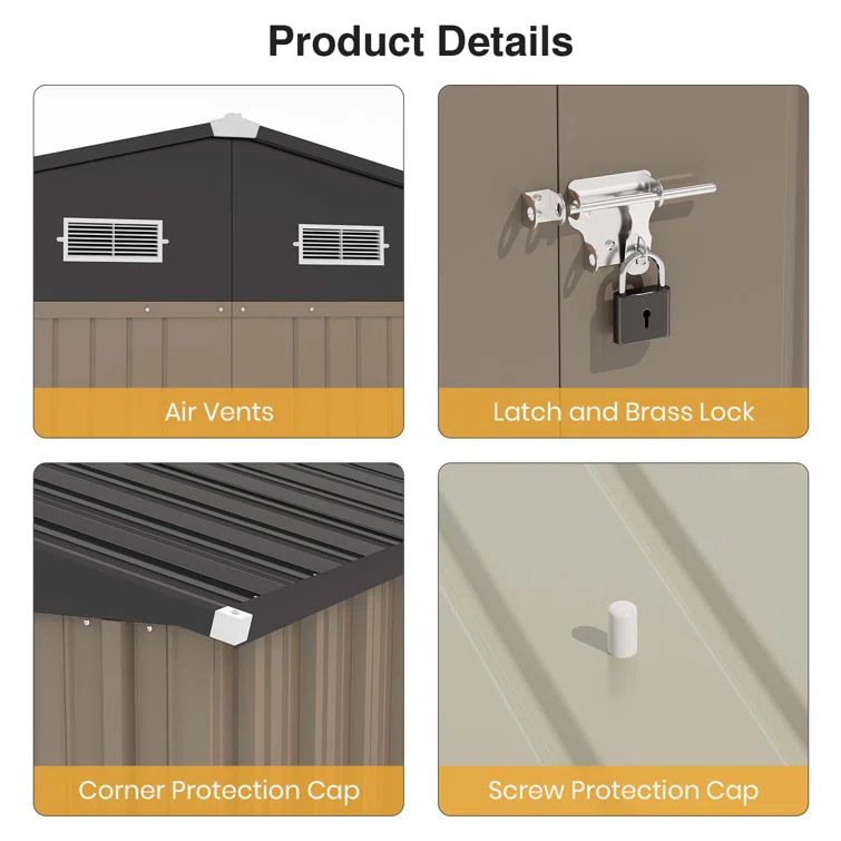 10 ft. W x 12 ft. D Outdoor Metal Storage Shed