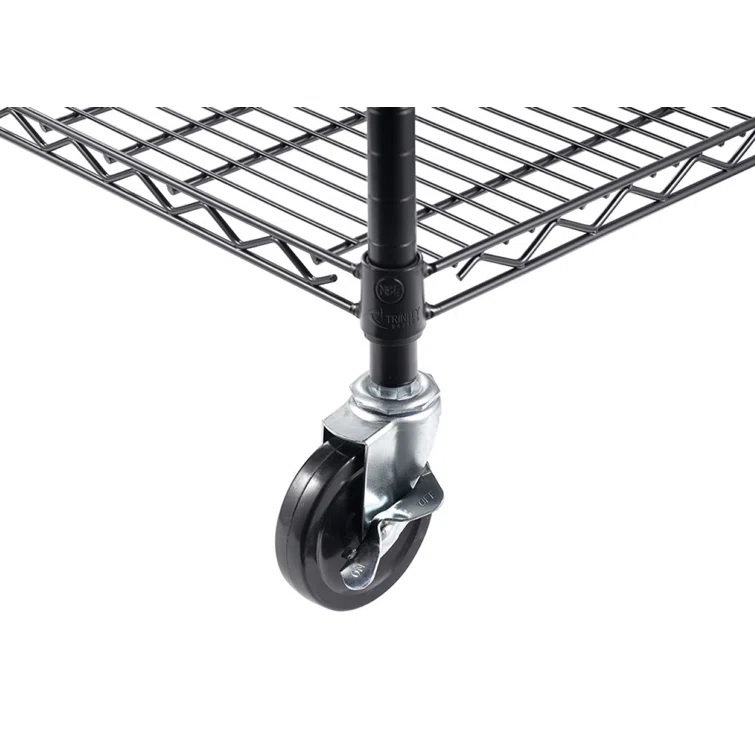 72" H x 36" W x 18" D 5 Tier Wire Shelving with Wheels