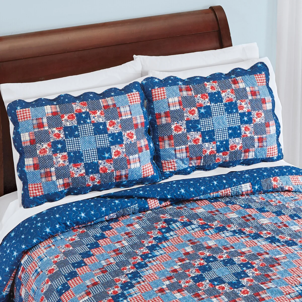 Americana Diamond Scalloped Edge Pillow Sham