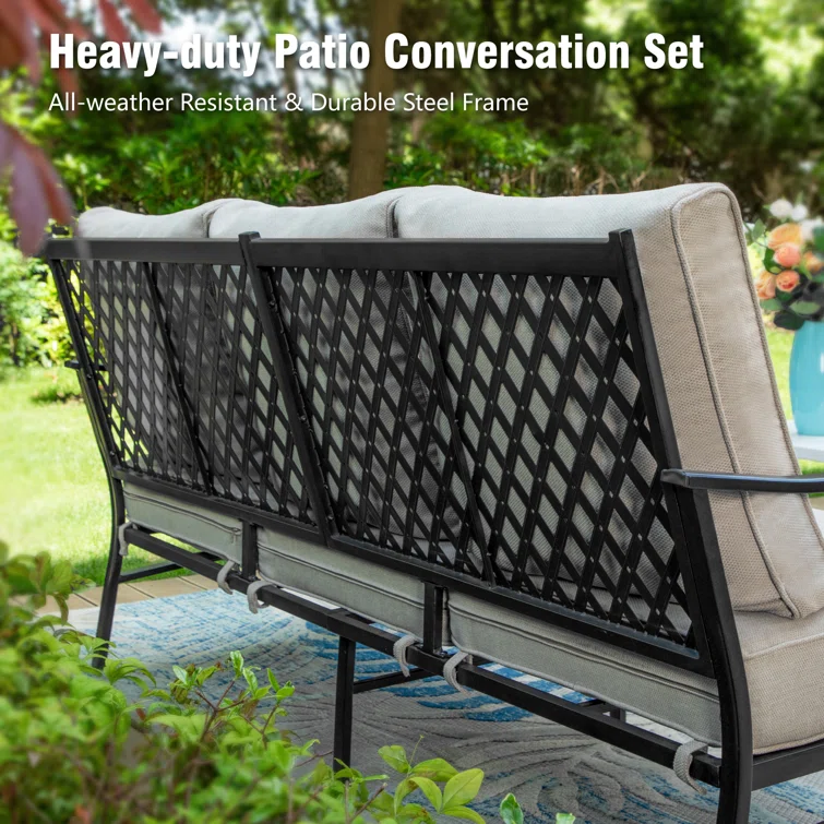 Asfand 5-7- Person Patio Conversation Set with Optional Ottoman