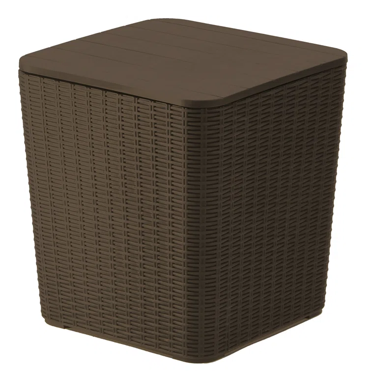 National Outdoor Living Arendal 11.35 Gallon Water Resistant Plastic Deck Box in Brown
